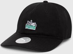 PUMA pamut baseball sapka Skate Relaxed Low Curve fekete, nyomott mintás, 025131 - fekete Univerzális méret