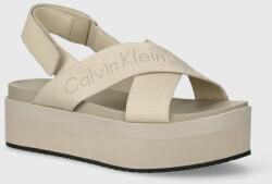 Calvin Klein Jeans szandál FLATFORM SANDAL SLING IN MR bézs, női, platformos, YW0YW01362 - bézs Női 41