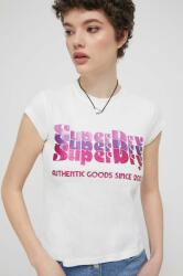 Superdry pamut póló női, bézs - bézs XXS