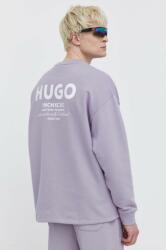 Hugo Blue pamut melegítőfelső lila, férfi, nyomott mintás - lila XL - answear - 44 990 Ft