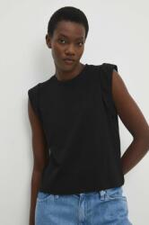 Answear Lab pamut póló női, fekete - fekete S - answear - 7 890 Ft