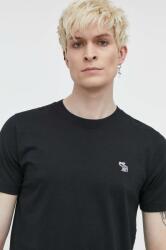 Abercrombie & Fitch pamut póló fekete, férfi, sima - fekete XS