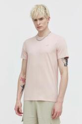Hollister Co Hollister Co. pamut póló rózsaszín, férfi, sima - rózsaszín XL