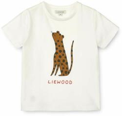 Liewood gyerek pamut póló Apia Placement Shortsleeve T-shirt bézs, nyomott mintás - bézs 128