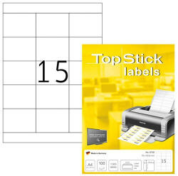 Topstick Etikett címke Topstick 70x50, 8 mm szegéllyel 100 ív 1500 db/doboz (8738) - papir-bolt