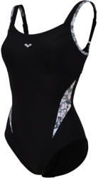 arena bodylift chiara swimsuit strap back panel c-cup black/turquoise Costum de baie dama