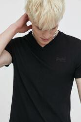 Superdry pamut póló fekete, férfi, sima - fekete M - answear - 11 990 Ft