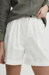 Answear Lab vászon rövidnadrág fehér, sima, magas derekú - fehér M - answear - 15 990 Ft
