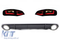 KITT Lightning LITEC LED hátsó lámpák Audi A4 B8 (8K) Avant Fekete/sötétített (RA14KALBS)