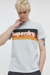 Superdry pamut póló férfi, nyomott mintás - kék M - answear - 11 990 Ft