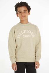 Tommy Hilfiger gyerek melegítőfelső pamutból bézs, nyomott mintás - bézs 128 - answear - 36 990 Ft