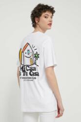 On Vacation pamut póló Mi Casa fehér, nyomott mintás, OVC T149 - fehér XL