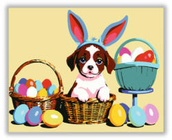 Számfestő Húsvéti Kosarak Kutyussal - húsvéti számfestő készlet