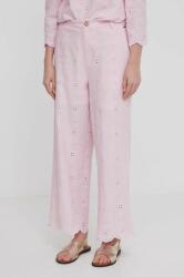 Pepe Jeans lennadrág rózsaszín, magas derekú széles - rózsaszín L