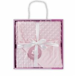 Inter Baby Paturica din fleece pentru bebelusi Inter Baby roz - in cutie cadou (IB0881--02) Lenjerii de pat bebelusi‎, patura bebelusi