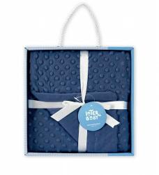 Inter Baby Paturica din fleece pentru bebelusi Inter Baby bleumarin - in cutie cadou (IB0881--10)