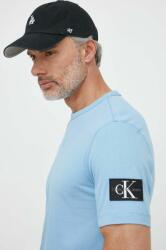 Calvin Klein Jeans pamut póló férfi, sima - kék XL