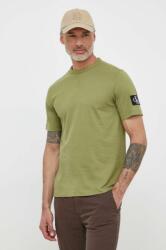 Calvin Klein Jeans pamut póló zöld, férfi, sima - zöld S - answear - 16 990 Ft