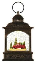 EMOS LED dekoráció - karácsonyi lámpás autóval, 21 cm, 3x AA, beltéri, meleg fehér, időzítő (DCLW25)