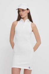Calvin Klein pamut ruha fehér, mini, testhezálló - fehér L