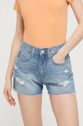 Tommy Jeans farmer rövidnadrág női, sima, magas derekú - kék 25 - answear - 36 990 Ft