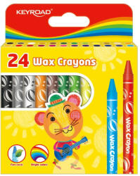 Keyroad Zsírkréta készlet 8x90 mm 24 db/bliszter Keyroad Wax Crayon vegyes színek (KR971558) - royal-plaza