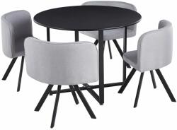  Set de mobilier dining 1+4 negru/gri deschis BEVAN NEW