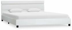 vidaXL Cadru de pat cu LED, alb, 160 x 200 cm, piele ecologică (284790)