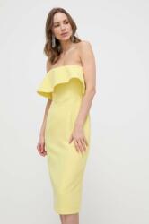 Bardot ruha sárga, midi, egyenes - sárga XS - answear - 38 390 Ft