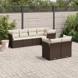 vidaXL 7 részes barna polyrattan kerti ülőgarnitúra párnákkal (3249742) - balena