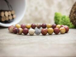 R. M. ékszer Betekeredve mookait jáspis ásvány karkötő (2715-RM-21)