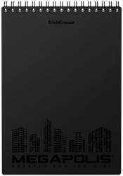 ErichKrause Megapolis jegyzettömb, A5, 80 lap, négyzetrácsos, fekete (EK45943)