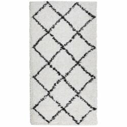 vidaXL Krém és fekete hosszú szálú bozontos modern szőnyeg 60x110 cm (375360) - shopon