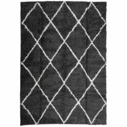vidaXL Fekete és krém hosszú szálú bozontos modern szőnyeg 160 x 230cm (375413) - shopon