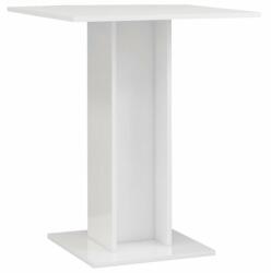 vidaXL Magasfényű fehér forgácslap bisztróasztal 60 x 60 x 75 cm (802108) - shopon