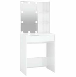 vidaXL Magasfényű fehér fésülködőasztal LED-del 60 x 40 x 140 cm (808834) - shopon