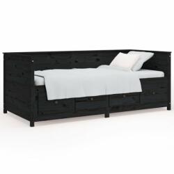 vidaXL Fekete tömör fenyőfa kanapéágy 100 x 200 cm (820900) - shopon
