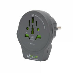 Q2 power q2power 1.100110-TH utazóadapter, World to Europe USB, USB 5V 2.4A, max. 16 A, 250 V - 4000 W teljesítmény (1_100110-TH)