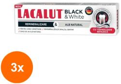 Lacalut Set 3 x Pasta de Dinti Lacalut Black and White, 75 ml