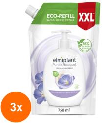 elmiplant Set 3 x Rezerva Sapun Lichid, Elmiplant, Seminte de In si Lapte din Orez, 750 ml