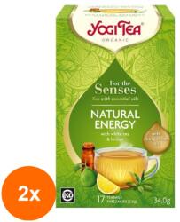 YOGI TEA Set 2 x Ceai Bio, Yogi Tea, Natural Energy, cu Ulei Esential, 17 Plicuri, 34 g