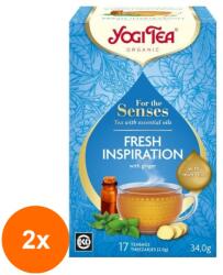 YOGI TEA Set 2 x Ceai Bio, Yogi Tea, Fresh Inspiration, cu Ulei Esential, 17 Plicuri, 34 g