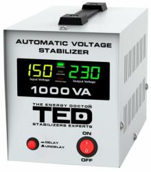 TED Electric Stabilizator tensiune TED Electric 600W 230V cu 2 iesiri Schuko + ecran LCD - TED000040 (TED000040)