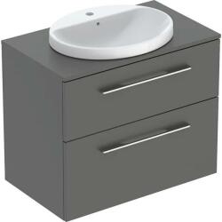 Geberit Selnova Square Set mosdószekrény mosdóval 79x70 cm, két fiókkal, matt láva 502.873. 00.1 (502.873.00.1) - szaniteresklimacenter