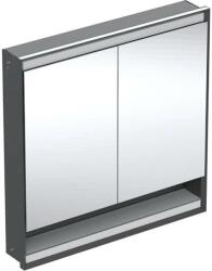Geberit One tükrös szekrény polccal és ComfortLight világítással 90 cm, matt fekete 505.823. 00.7 (505.823.00.7)