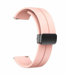  Curea roz pal silicon, inchidere magnetica pentru smartwatch 22mm - ceas-shop
