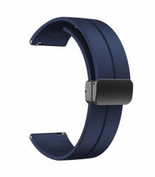 Curea albastru navy silicon, inchidere magnetica pentru smartwatch 20mm - ceas-shop