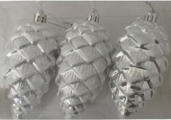 Decoration & Design 503346 Toboz műanyag 10cm ezüst 3 féle S/3 (DD50334)
