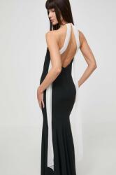 Luisa Spagnoli selyemkeverékes ruha PENDENTE fekete, maxi, harang alakú, 540714 - fekete 38