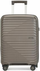 BONTOUR "City" 4-kerekes bőrönd TSA számzárral, L méretű 75x48x30 cm, Barna